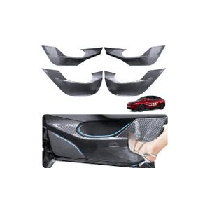 zdzywzb for Tesla Anti Kick Door Protector Model Y Juniper Refreshed Accessories 2025 2026 Anti-Dirty Door Kick Pad Protector Carbon Fiber Mat Waterproof Dust Resistant Protector Cover ABS Pad 4PCS