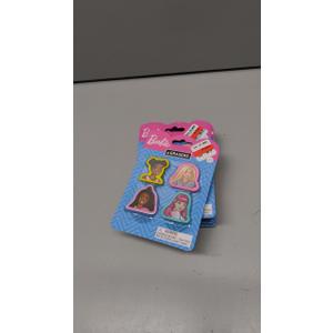 4 Barbie Erasers Pack of 9  Barbie Eraser Set  Accessories Non-Toxic Eraser