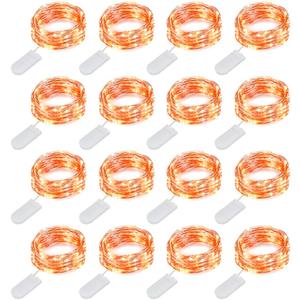 MUMUXI 16 Pack 10 ft Fairy Lights Battery Operated, 30 LED String Lights, Waterproof Decorative Lighting for Bedroom, Weddings, Halloween, Christmas, Orange Battery-Powered Indoor Outdoor Home Dcor