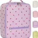 Strawberry Lunch Bag for Women,Cute Reusable Tote Handbags Corduroy Box, Leakproof Thermal Cooler Large Capacity Lunchbox for Work Travel Picnic