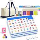 Deluxe American Mahjong Tile Set, 166 Unique Designer Tiles, Blue