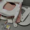Potty Training Seat, 2 in 1 Potty Training Toilet with Step Stool for Boys Girls, Toddler Toilet Seat with Stabilizer Crossbar, Anti-Slip Pads and Splash Guard, Pink
