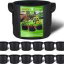 PHYEX 12-Pack 5 Gallon Grow Bags, Heavy Duty Fabric Pots with Handles, Reusable Plant Bags for Vegetable, Herbs & Flowers, BPA-Free, Breathable, Durable