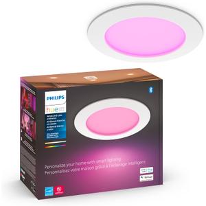 Philips Hue Smart Slim 6 Inch LED Downlight - White and Color Ambiance Color-Changing Light - 1 Pack - 1200LM - Indoor - Control with Hue App - Works with Alexa Google Assistant and Apple Homekit
