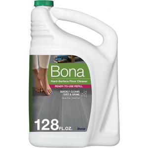 Bona Multi-Surface Floor Cleaner Refill - 128 fl oz - Unscented - Refill for Bona Spray Mops and Spray Bottles - Residue-Free Floor Cleaning Solution for Stone, Tile, Laminate, and Vinyl Floors