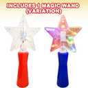 ArtCreativity 10 Inch Light Up Star Magic Wand for Kids - Magical Fairy Princess Costume Prop, Toy for Girls - Multi-Color Flashing LEDs - Batteries Included - Blue