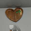 Heart Shaped Acacia Wood Cheese Board with 4 Piece Cheese Knife Set, St. Patrick's Day Green Clover Resin Inlay Appetizer Plates Charcuterie Serving Tray for Wine and Cheese Parties