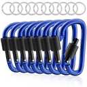 sprookber 3" Locking Carabiners | Keychain Carbineers D Ring Key Clip Spring Snap Hook for Multi-Usage | Set of 8