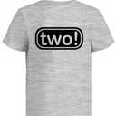 Two! 2nd Birthday Boy Shirt – Toddler 2 Year Old Tee, Second Birthday Party Kids Outfit 2T Gy/H SS