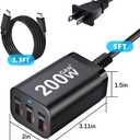 200W USB C Charge Block,6 Port PD 100W 65W 45W GaN Charger,Multi Port Fast Charging Station Hub for Multiple Devices,MacBook,iPad,iPhone,HP DELL Laptop,Galaxy Android Cell Phone