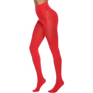 MANZI Tights for Women Solid Color Pantyhose Colored Semi Opaque Footed Tights Soft Stretch High Waist Stockings 70 Denier (Small-Medium)