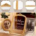 Bucherry Vintage Wedding Memorial Sign with Mirror In Loving Memory Ornate Gold Frame Tabletop Display for Weddings Anniversaries Celebrations 12" x 9.5"