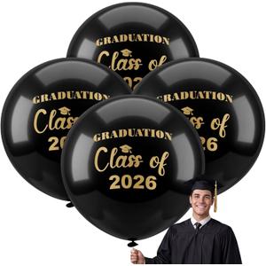 Kasyat 4 Pcs 36 Inch Extra Large Graduation Balloons Class of 2026 Balloons Latex Jumbo Giant Congrats Grad Balloon for College, High School, University Graduation Party Decorations