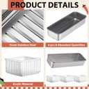 LemonRoad 6 Pcs Stainless Steel Snack Containers 3 Compartments Bento Boxes Reusable Lunch Snack Box with Lids Divided Portable Food Storage Containers for School Party Travel Picnic Home