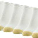GOLDTOE Women's Sport Cushion No Show Socks, 6-Pairs (Medium, White)