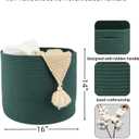 XUANGUO Cotton Rope Basket For Girls Boys Kids 16"X14" Baby Laundry Basket Nursery Bin Round Woven Baskets Organizer For Storage Toys Blankets Shoes Clothes dark green