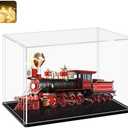LANSCOERY Clear Acrylic Display Case, Assemble Horizontal Display Box Stand with Black Base, Dustproof Protection Showcase for Collectibles Memorabilia Figurines (10x5x4inch;25x13x10cm)