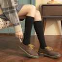 Warm Knee High Socks for Women-Thermal Cotton Socks for Hiking,Work,Winter,Gifts (Black)
