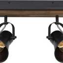 2-Light Track Light Fixtures, Adjustable Ceiling/Wall Mount, Industrial Black Kitchen Track Lighting for Living Room, Dining Room, Hallway, Bathroom