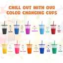 19pcs 24oz Color Changing Cups with Lids and Straws, Color Changing Tumbler, Reusable Cups with Lids in Multicolors Perfect for Cold Drinks, Cold Coffee, Smoothie etc
