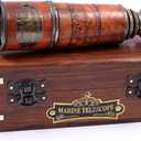Handcrafted Brass Maritime Telescope with Wooden Box (Style 1)