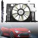 SEBLAFF TO3115181 163630T020 Radiator Condenser Cooling Fan Assembly 2014-2019 Corolla 163610T041 1647123030 16711-0T131 12V Black