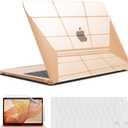 IBENZER Compatible with 2022 2021 2020 MacBook Air 13 inch case M1 A2337 A2179 A1932, Hard Shell Case&Keyboard Cover&Screen Film for Mac Air 13 with Touch ID, Crystal Clear, AT13CYCL+2