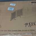 unipaws 24”H Free Standing Pet Gate for Dog Cat, 40”Wide Wooden Dog Gates