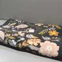 Scalloped Hallway Runner Rug Non-Slip Washable Boho Floral Carpet Runner for Kitchen, Bathroom, Bedroom & Entryway Soft Low-Pile Thin Rug with Rubber Backing (Black, 2x8ft)