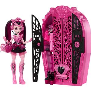 Monster High Skulltimate Secrets Doll & Accessories Set, Monster Mysteries Draculaura with Dress-Up Closet & 19+ Surprises Including Clothes
