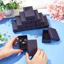 Craftdady 24pcs 3 x 2 x 1 Inch Small Gift Boxes Cardboard Jewelry Necklace Boxes Earring Pendants Boxes Black Rectangle Sponge Ring Boxes for Bracelet Jewelry Display