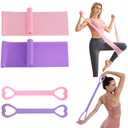 2 x Resistance Bands, Figure 8 Resistance Band, 4 Pack - Latex-Free Exercise Bands for Home Gym, Strength Training & Physical Therapy | Yoga, Pilates, Glute Workouts | Portable Elastic Bands