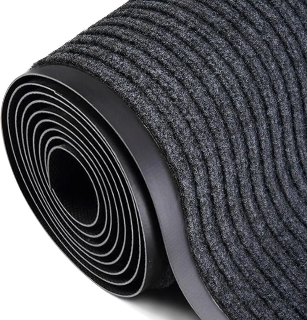 MYOYAY Brush Step Entrance Mat Commercial Grade Door Floor Mat 3x10ft Tough Entry Collection Slip Skid Entrance Mat with Rubber Backing Indoor Outdoor Rug Grey