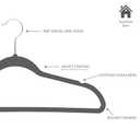 Simplify Slim Velvet Clothes Hangers | 25 Pack | Non-Slip | Shirts | Suit | Pants | Dresses | Garments | Closet Storage & Organization | Durable | Grey (Gray)