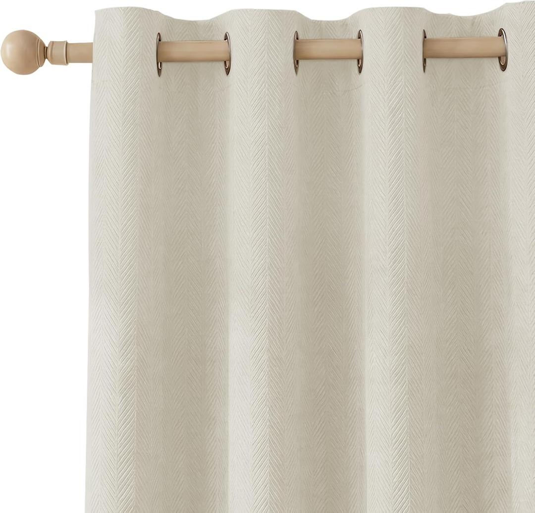 Blackout Curtains for Bedroom 96 inch Curtains,2 Panels,Beige | Cutains for Bedroom,Thermal Insulated Grommet Window Drapes,Waterproof Blackout Curtains for Living Room,52 x 96 in,2 Panels