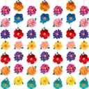 Spakon 8 Pcs Day of The Dead Paper Flower Decorations Mexican Fiesta Garlands Dia De Los Muertos Flat Floral Hanging Banner Cutouts for Mexican Halloween Birthday Baby Shower Cinco De Mayo Party Decor