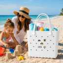 EVA rubber Beach Bag for Women, Waterproof Rubber Tote with Charms