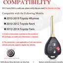MechanMagic Key Fob Remote Replacement Fits for 2010 2011 2012 2013 2014 2015 2016 2017 2018 2019 Toyota 4Runner /Rav4/Yaris HYQ12BBY HYQ12BDC Keyless Entry Remote Control G Chip (Pack of 2)