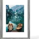 Hongkee 11x17 Frame, Rustic Grey Wood Style - Display 8 x 12 Picture with Mat or 11x17 Poster without Mat, Wall Mounting Horizontal and Vertical, 1 Pack