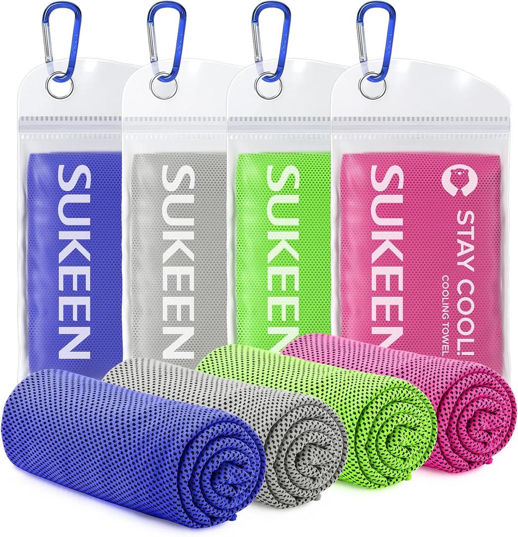Sukeen Cooling Towel for Neck and Face (40"x12"), Microfiber Bulk Cooling Towels for Athletes Cooling Neck Wraps Instant Cooling Towels for Yoga,Gym,Golf,Running,Fitness and Workout (Dark Blue/Green/Pink/Grey) Sukeen Cooling Towel for Neck and Face (40"x12"), Microfiber Bulk Cooling Towels for Athletes Cooling Neck Wraps Instant Cooling Towels for Yoga,Gym,Golf,Running,Fitness and Workout (Dark Blue/Green/Pink/Grey)