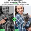 2 x Pet Hair Removal Glove, Magic Brush Pet Hair, Cat Comb, Washable Reusable Dogs Cats Hair Gloves for Furniture, Bed, Sheets, Couch, Clothes, Carpet, Car Seat, Pet Grooming, Curtain (2PCS)