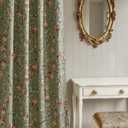 StangH Sage Green Velvet Curtains 84 inches Long, Floral Patterned Vintage Home Decor Thermal Insulated Privacy Window Treatments for Living Dining Room, W52 x L84, 2 Panels