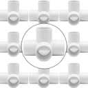 YSIL 3/ 4” PVC Fittings 4 Way Elbow Furniture Grade Connector for DIY PVC Structure and Frame, Fits 3/ 4" Sch 40 PVC Pipes(10 Pack)