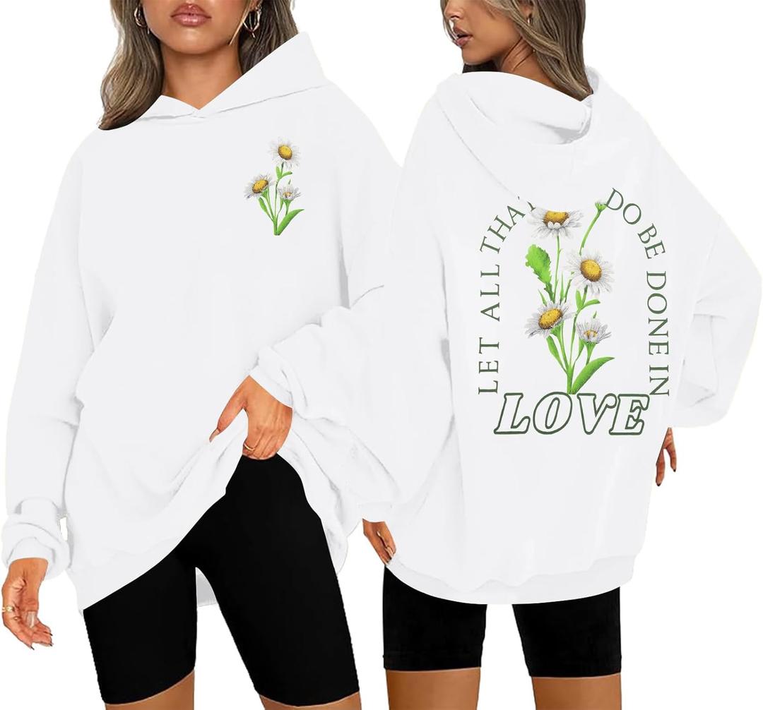 MNLYBABY Christian Hoodie Women Jesus Religious Faith Sweatshirt God Bible Verse Shirt Inspirational Pullover Tops (White, M)