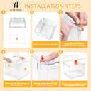 File Organizer Box with Lid, Hanging Filing Folder Organizer for Document Storage with Plastic Slide, Letter-size File Holder Filing Box for Office/Home/Decor/3Pack