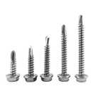 (185PCS)#8x1 Self Drilling Screws, 410 Stainless Steel Hex Washer Head Sheet Metal Screws Self Tapping Screw for Metal, Wood & Tough Materials TEK Screw, Rust-Resistant Fasteners