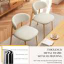 Kitchen Dining Chairs Set of 4 Modern Soft Linen Farmhouse Dining Room Chair with Metal Legs, Beige/Original