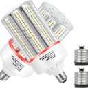 50W Led Corn Light Bulb,E26/E39 Base,5000k Daylight,110-277v,6500lm,CFL HID 175w Metal Halide Replacement For Indoor Outdoor General Lighting,Garage,Workshop,Street And Area Light Super Bright(2-Pack)