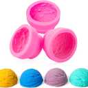 Silicone 3D Ice Cream Ball Shape Silicone Molds Cookie Pastry Mould Soap Candle Clay Mold for Wedding Cake Chocolate Dessert Pudding Mousse DIY Kitchen Baking(3 Pieces)