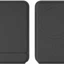 Foldable Magnetic Phone Stand, Desktop Holder and Selfie Stand for iPhone Series, Portable Compact Design, Black and White (Black)